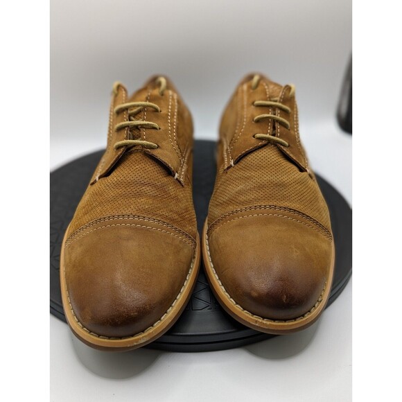 Steve Madden Loafers Oxford Mens 8 Leather Lace Up Camel Brown main image 6